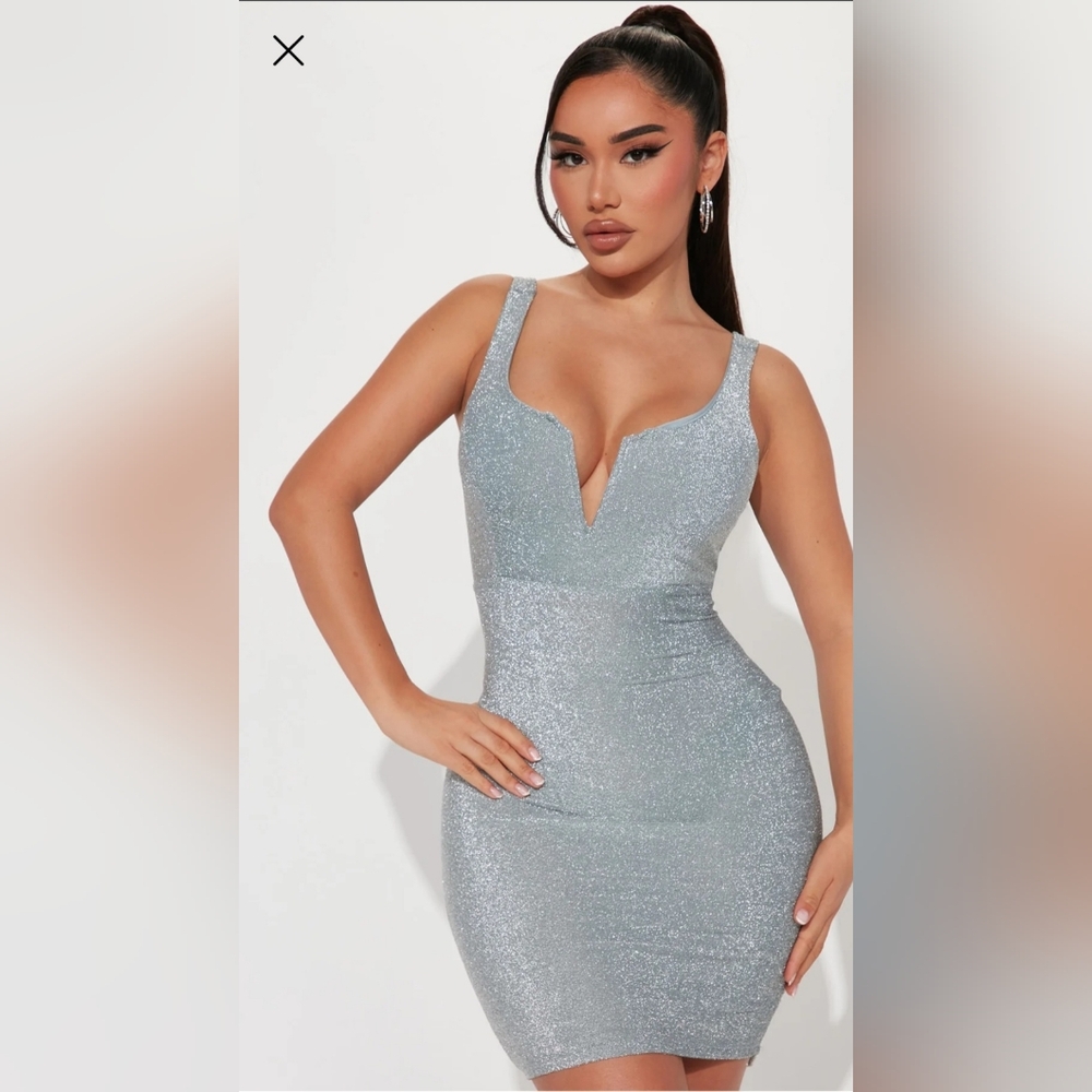 Haute Monde Silver Glitter Dress